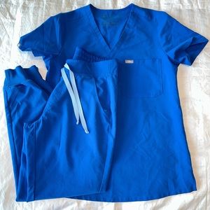 Royal blue Figs scrubs set